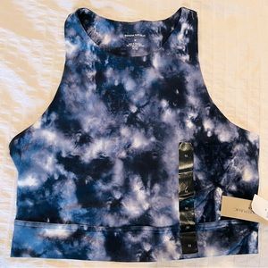 Navy tie dye crop sports top. Size Medium. New With Tags (NWT).